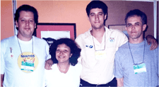 Com Telma de Souza, então prefeita de Santos, Marcelo Pedroso e Vitor Cid, Feira da ABAV em Brasília