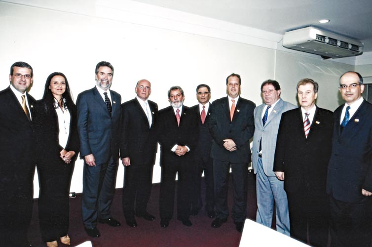2007 | Diretoria da Reed Exhibitions e da Alcântara Machado anunciam para o presidente Lula a união das duas empresas
